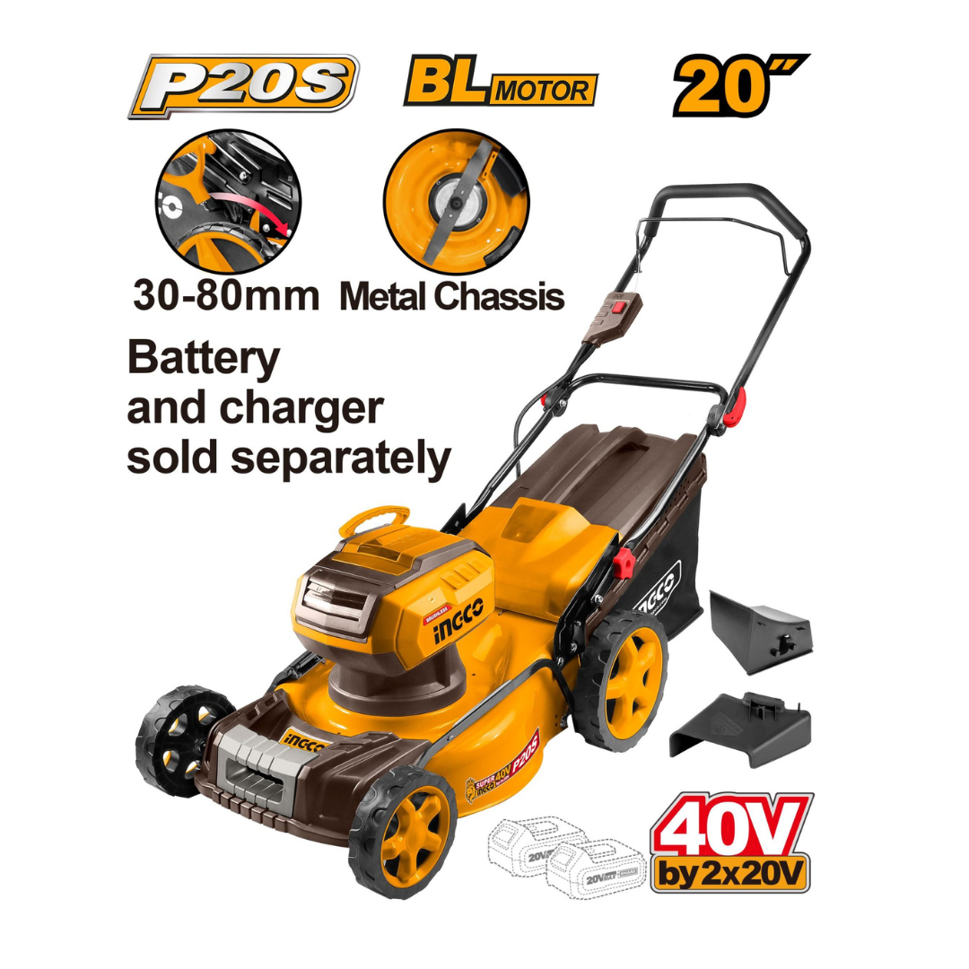 Ingco 40V (20V+20V) Lawnmower 510mm 60L