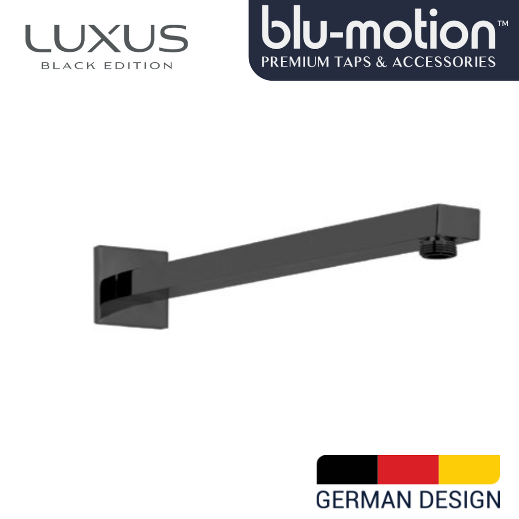 Luxus Black Shower Arm Square 400mm - SA01BK