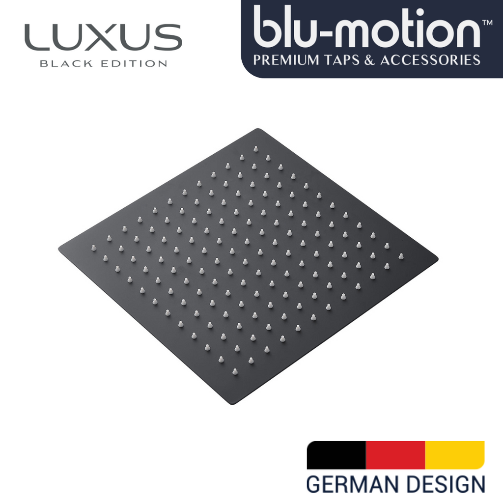 Luxus Black Shower Head Square 400mm - SHD40BK