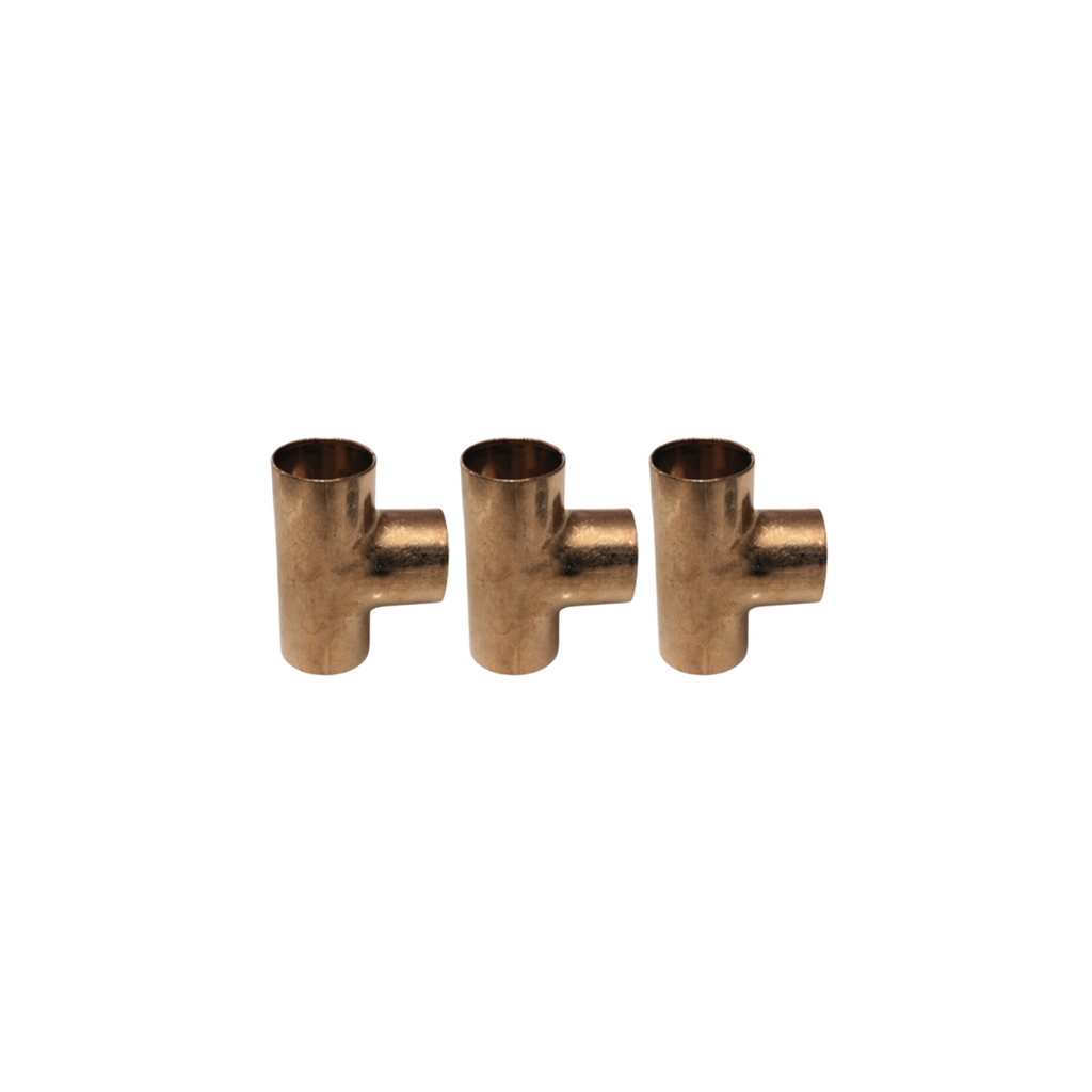 Copper Tee 22mm 3 Pack
