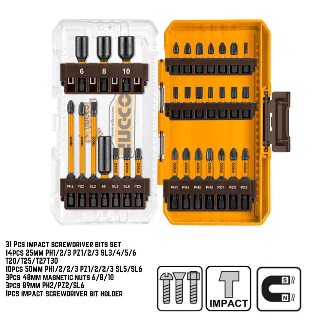 Ingco 20V Impact Driver 1/4" Kit | 285 Nm | Brushless | P20S