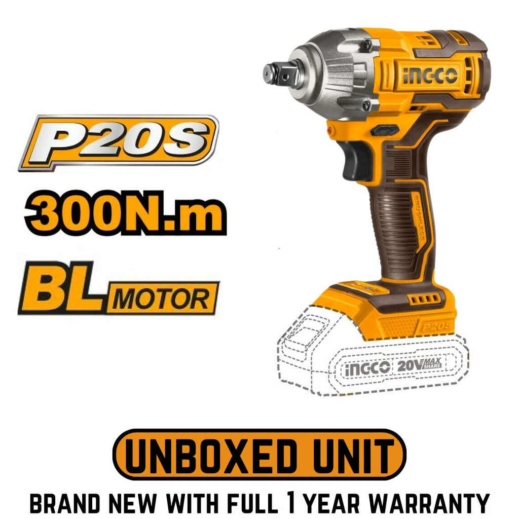 Ingco 20V Impact Wrench 300Nm Brushless - Unboxed Unit