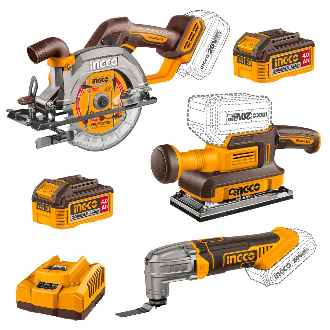 Ingco 20V Woodworking Combo | 3 Piece Kit | P20S