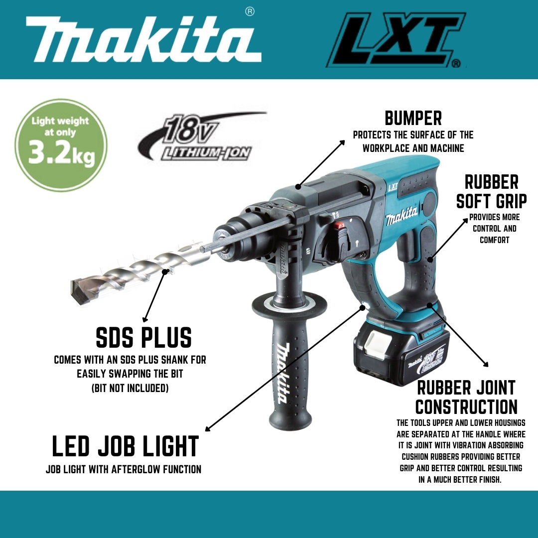 Makita 18V Combination Hammer SDS Plus - DHR202ZK
