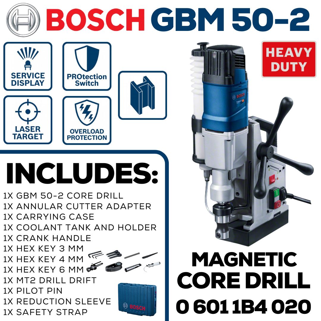 Bosch Heavy Duty Magnetic Core Drill Set | 1 200W