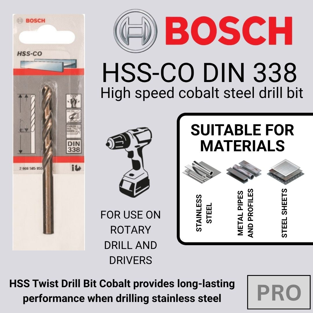 Bosch HSS Cobalt Drill Bit | Ideal for Stainless Steel