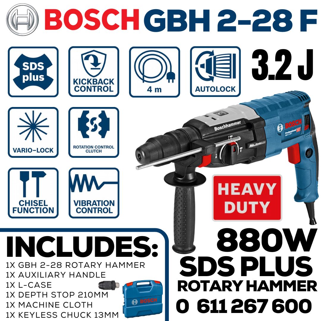Bosch Rotary Hammer 880W SDS Quick-Chuck | Shop Online
