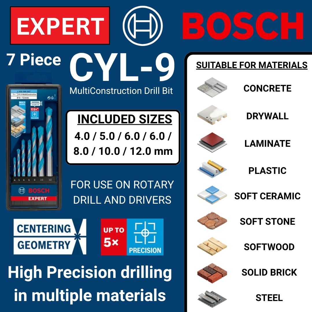 Bosch CYL-9 Expert Multi Use Drill Bit Set