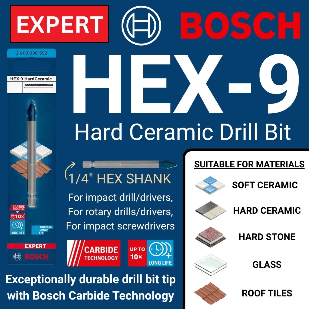 Bosch Expert Drill Bit | Ceramic HEX-9 | 1/4