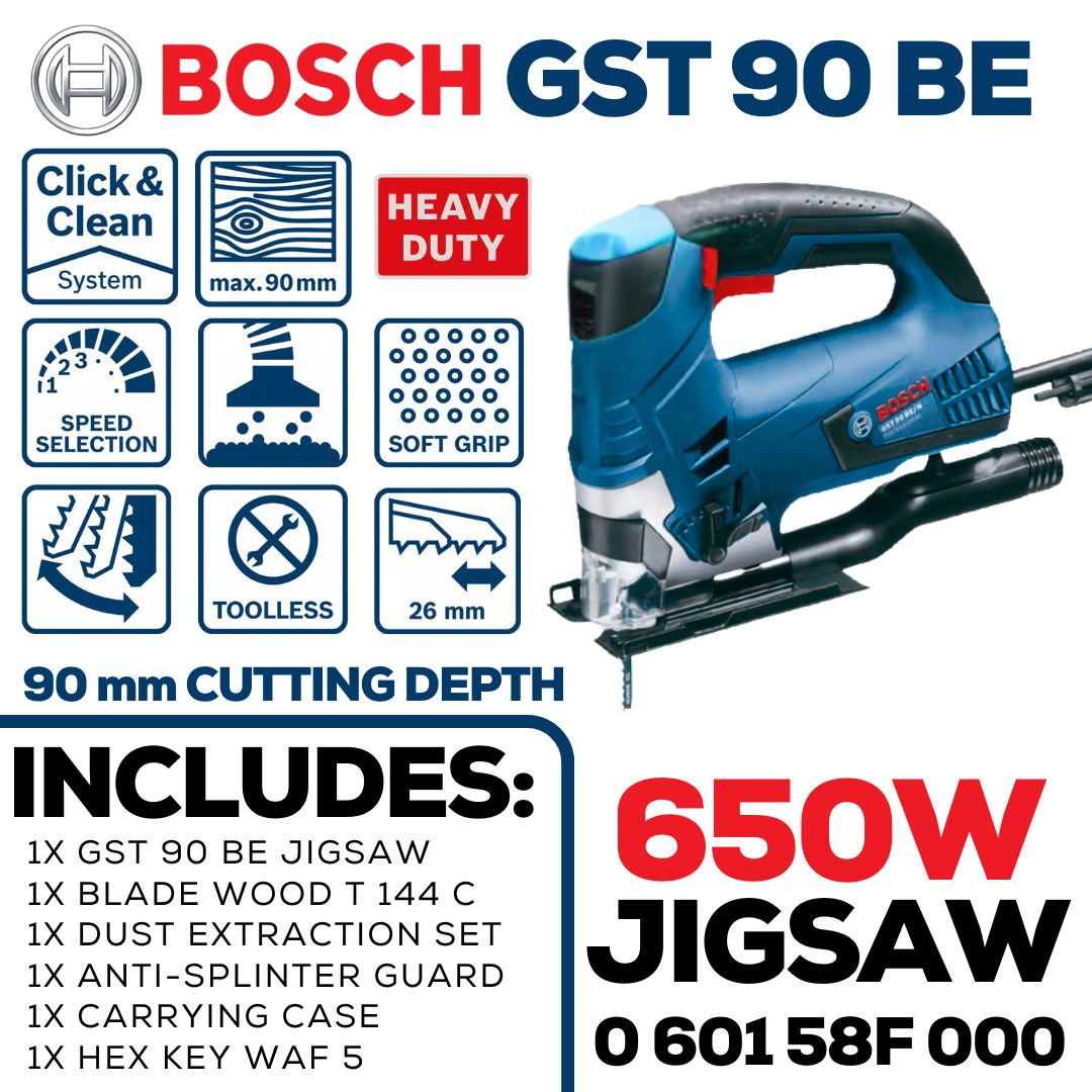 Bosch 650W Jigsaw | 90 mm Cutting Depth