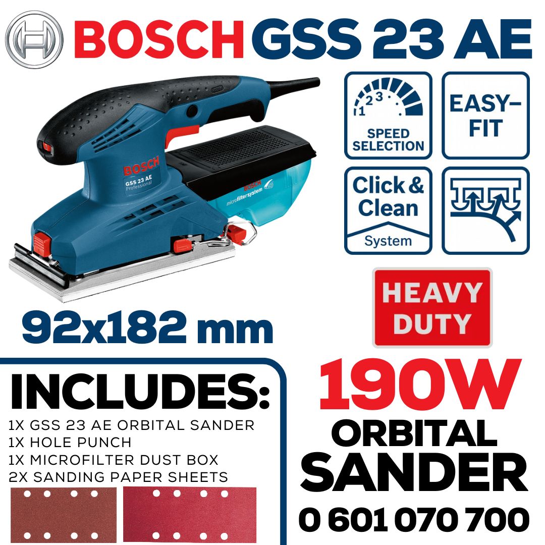 Bosch 190W Orbital Sander 92x182 mm | Shop Online