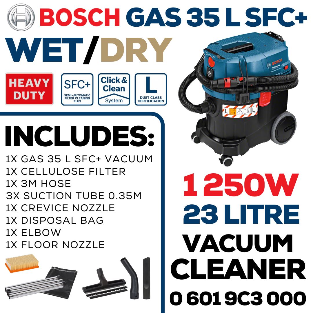 Bosch 1250W Wet and Dry Extractor SFC+ | GAS 35 L