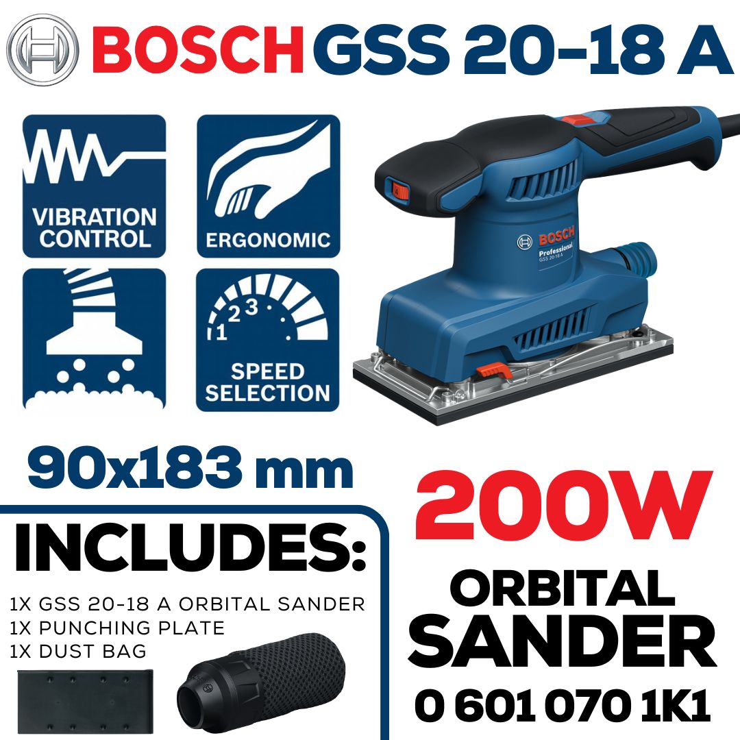 Bosch 200W Finishing Sander 90 x 183 mm