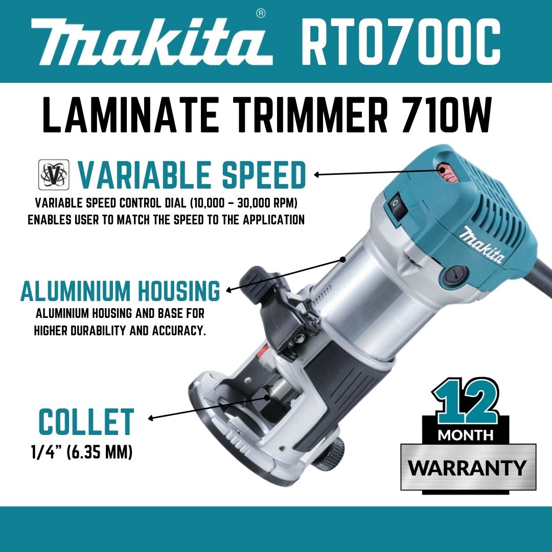 Makita Laminate Trimmer 710W | RT0700C | Shop Online 