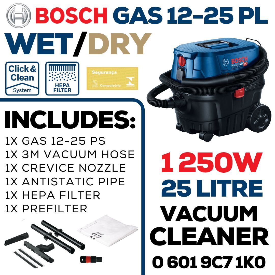 Bosch 1250W Vacuum / Dust Extractor | 25 Litre
