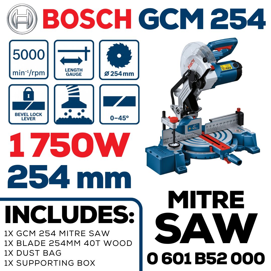 Bosch 1750W Compound Mitre Saw 254mm | GCM 254