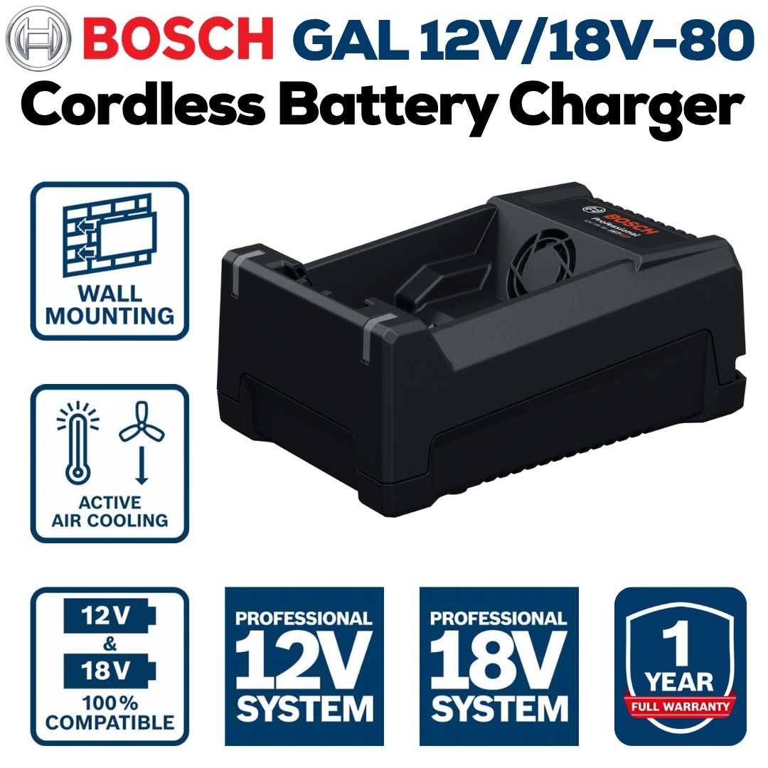 Bosch Professional 12V and 18V Battery Charger | GAL 12V/18V-80
