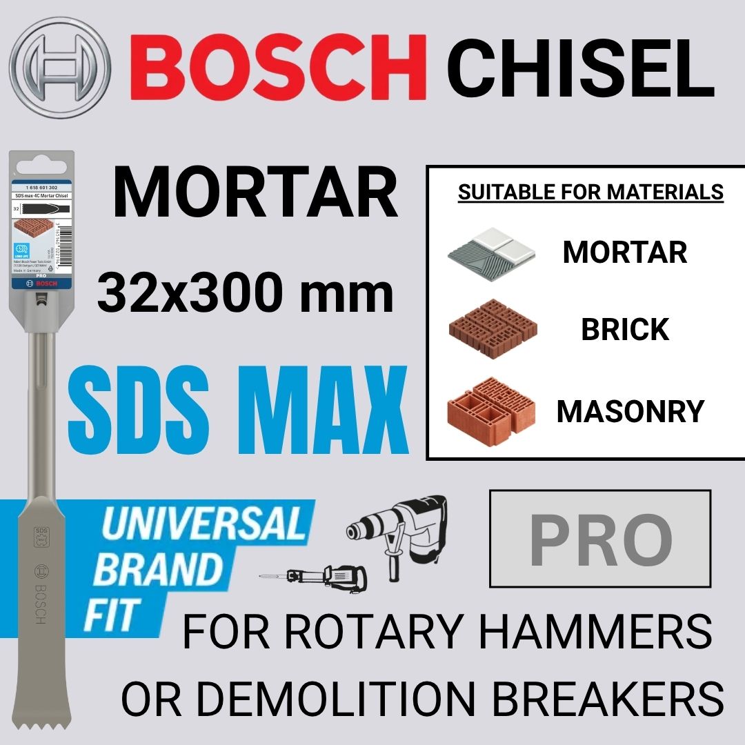 Bosch Pro SDS Max-4C Chisel | Mortar  | 32x300 mm