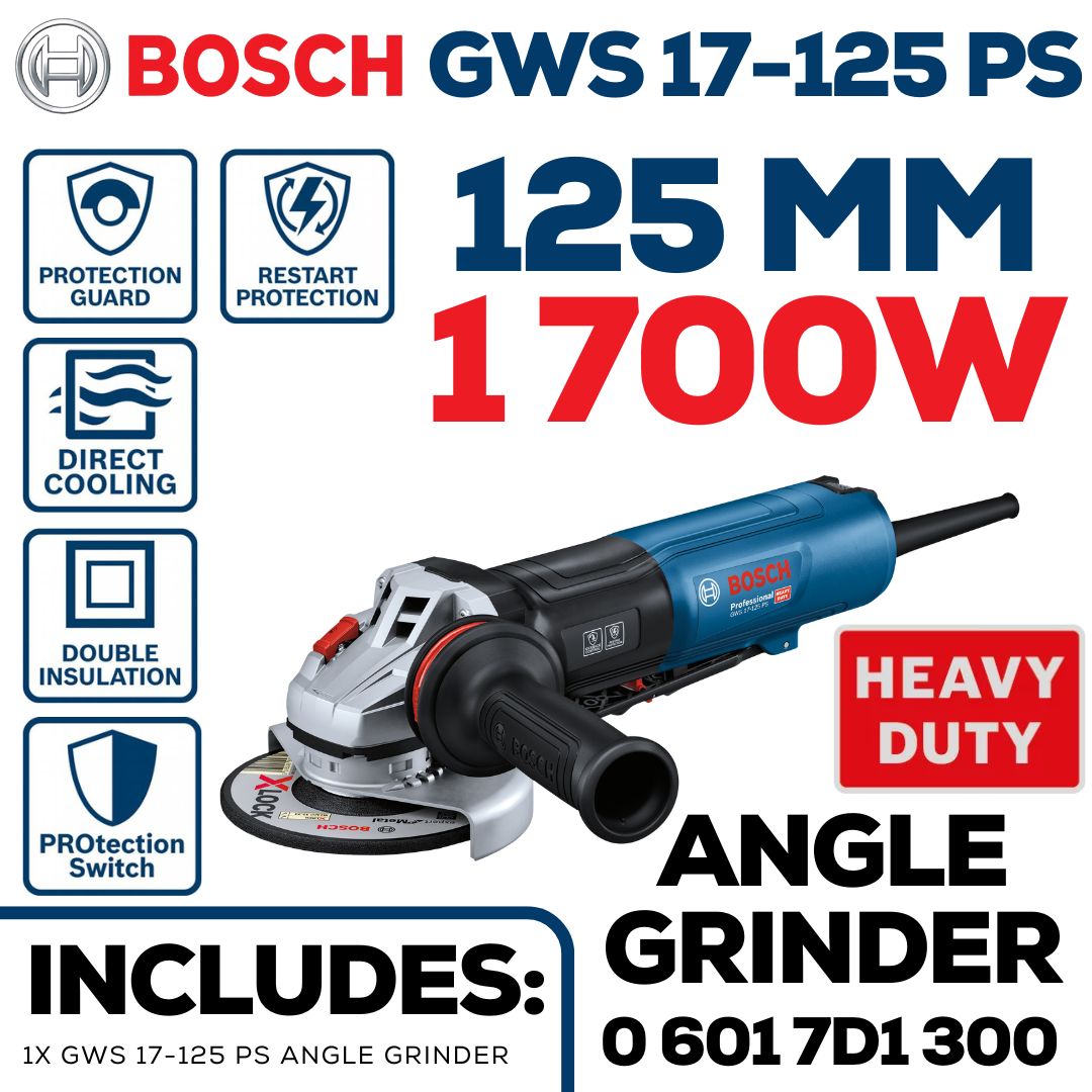 Bosch 1 700W Angle Grinder with Paddle witch and Variable Speed