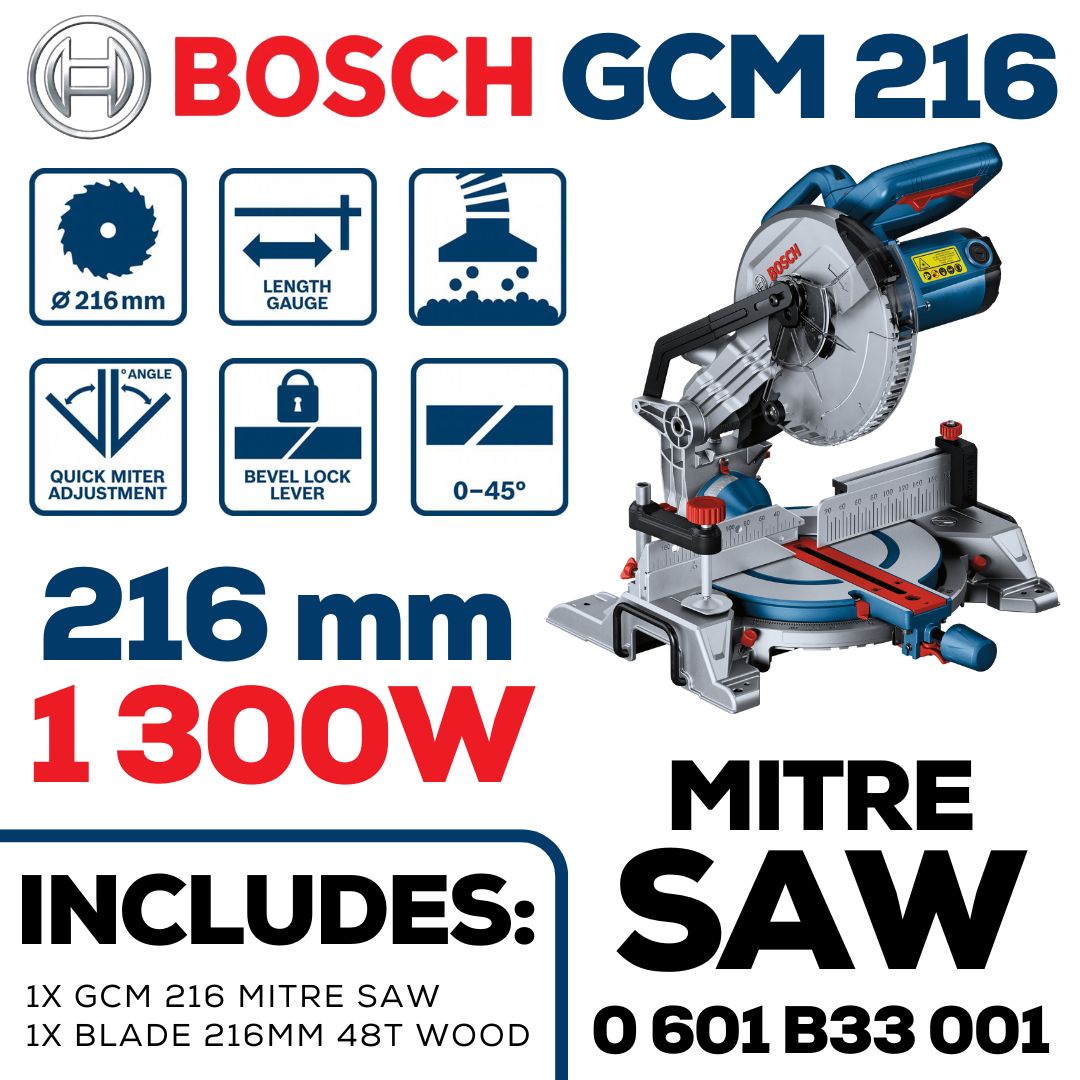 Bosch 1300W Compound Mitre Saw 216 mm | GCM 216