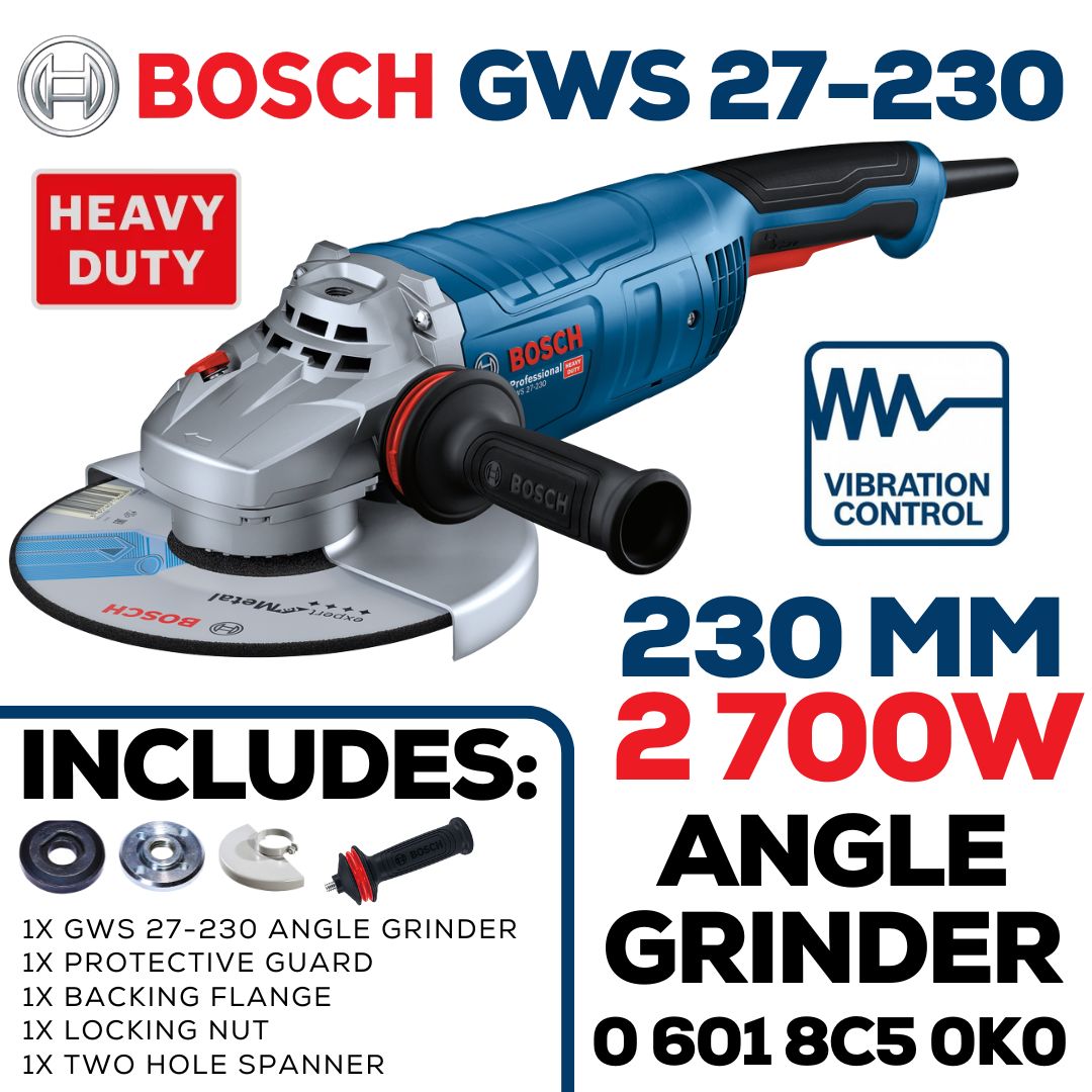 Bosch 2700W Angle Grinder 230mm | Vibration Control