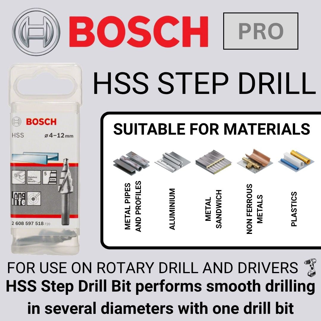 Bosch Pro HSS Step Drill Bit | Shop Online