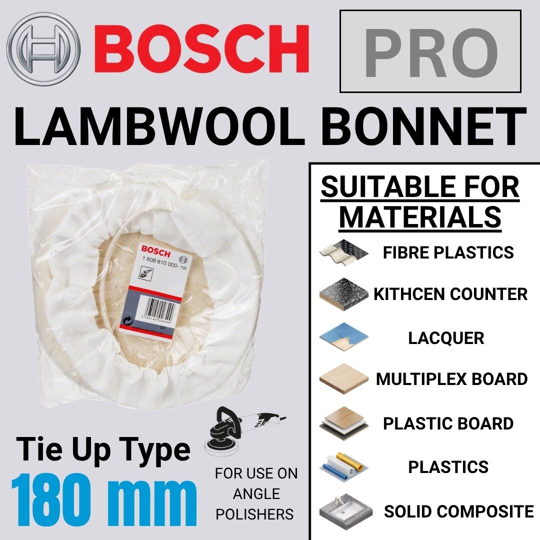 Bosch Pro Lambswool Bonnet | 180 mm | String Tie