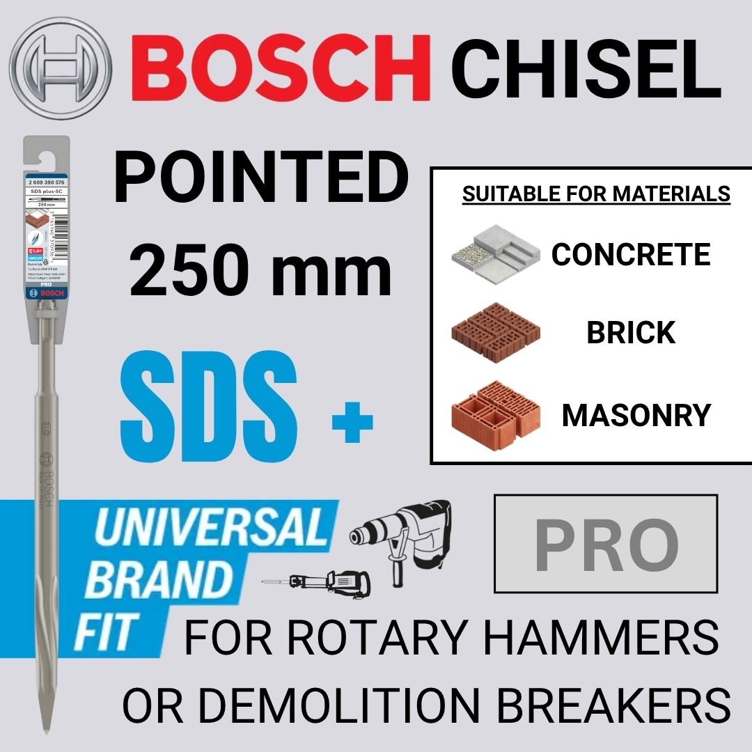 Bosch Pro SDS Plus Chisel | Pointed | 250 mm