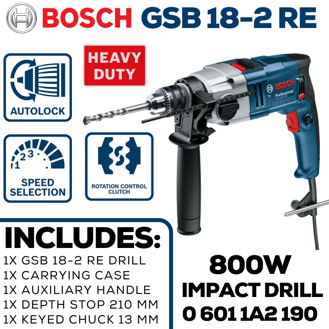 Bosch 800W Impact Drill 13mm | GSB 18-2 RE