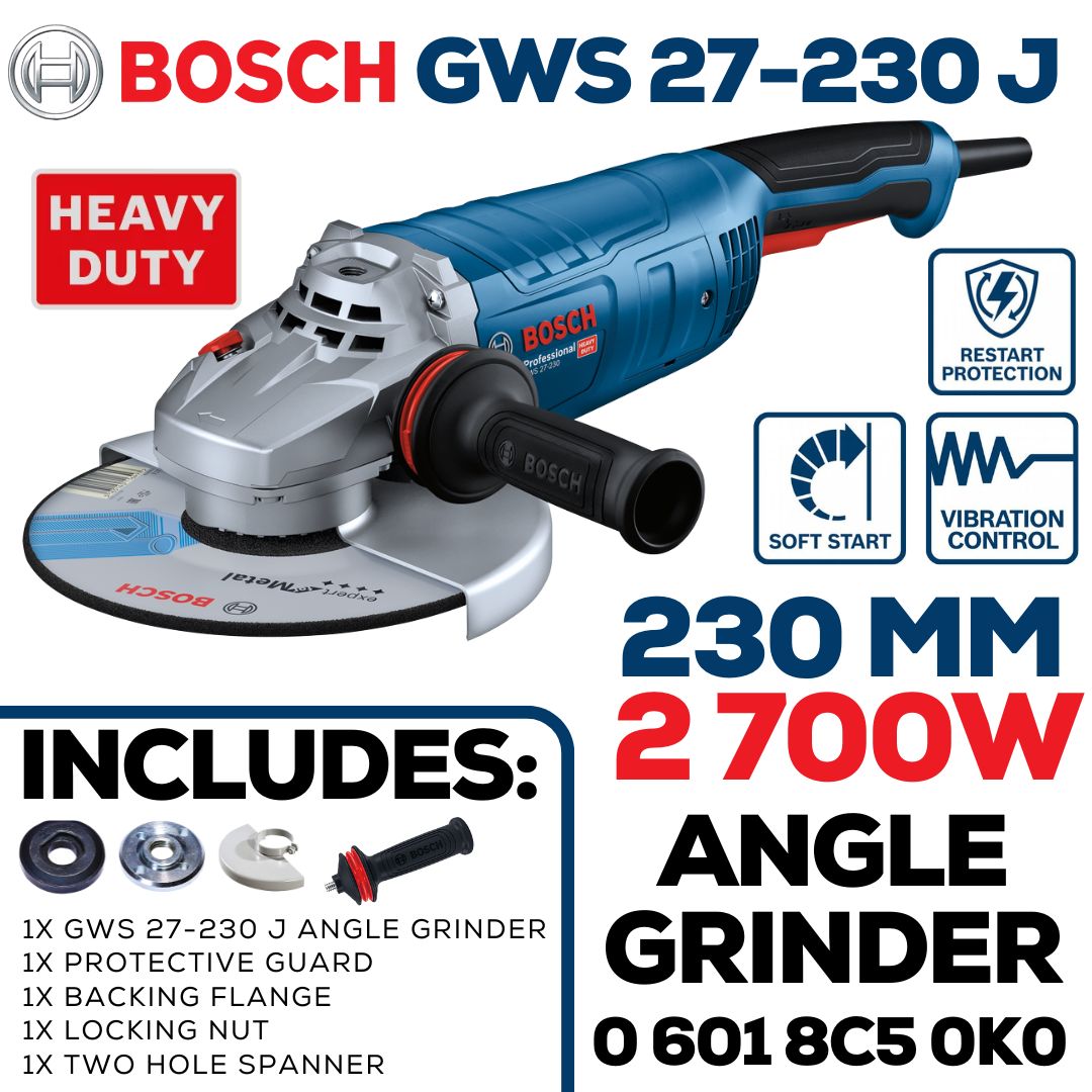 Bosch 2700W Angle Grinder 230mm | Restart Protection