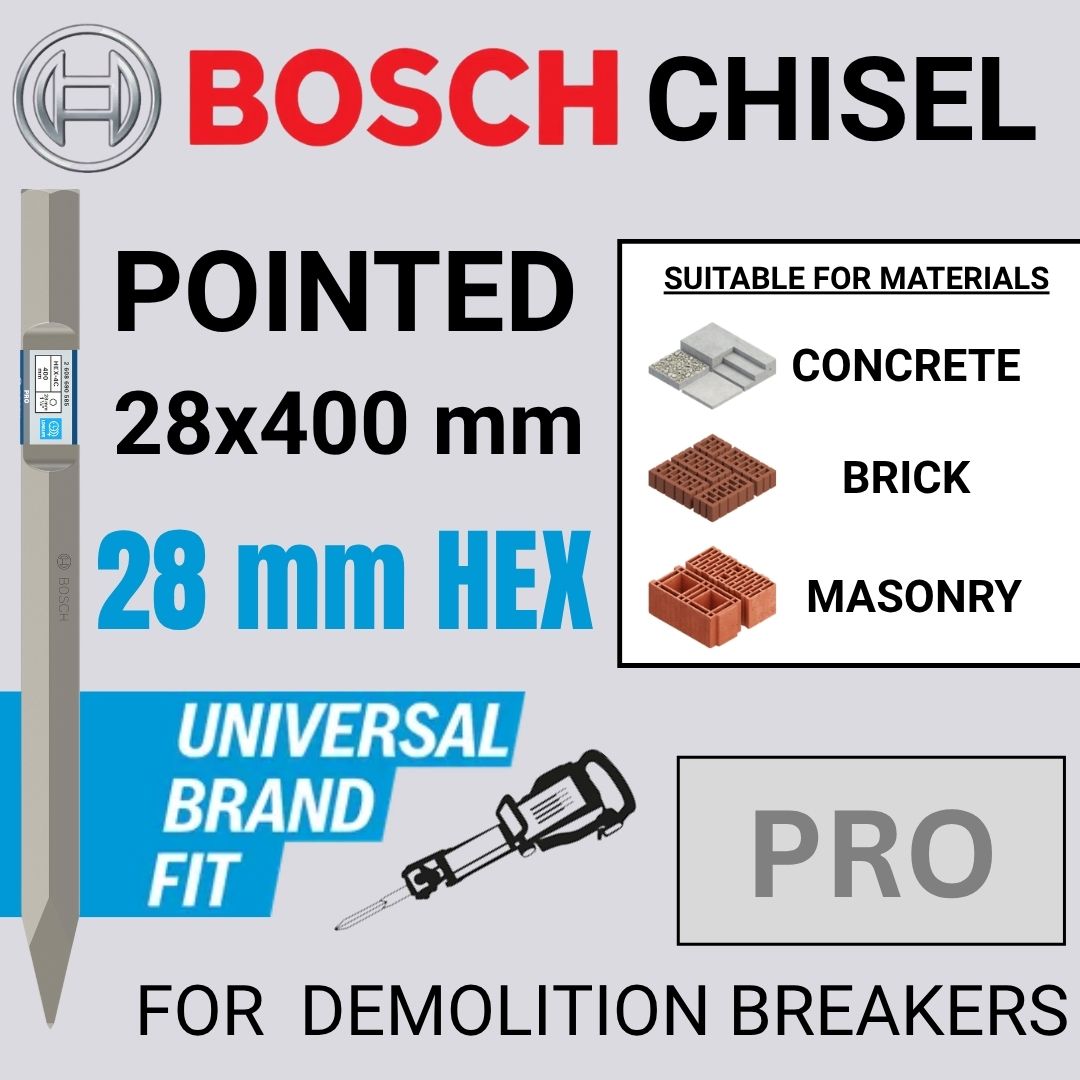 Bosch Pro HEX-5C 28 mm Chisel | Pointed | 400 mm