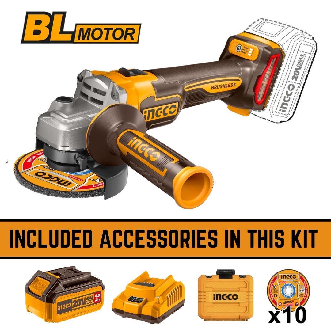 Ingco 20V Angle Grinder Cordless Set  - Bethanie Hardware