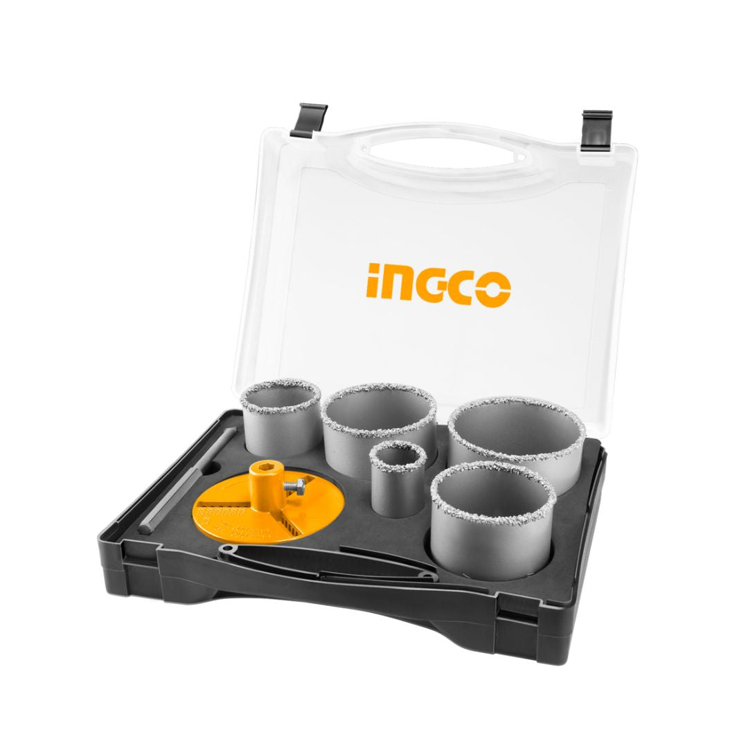 Ingco Hole Saw Set 7 Piece - Carbide Gritted
