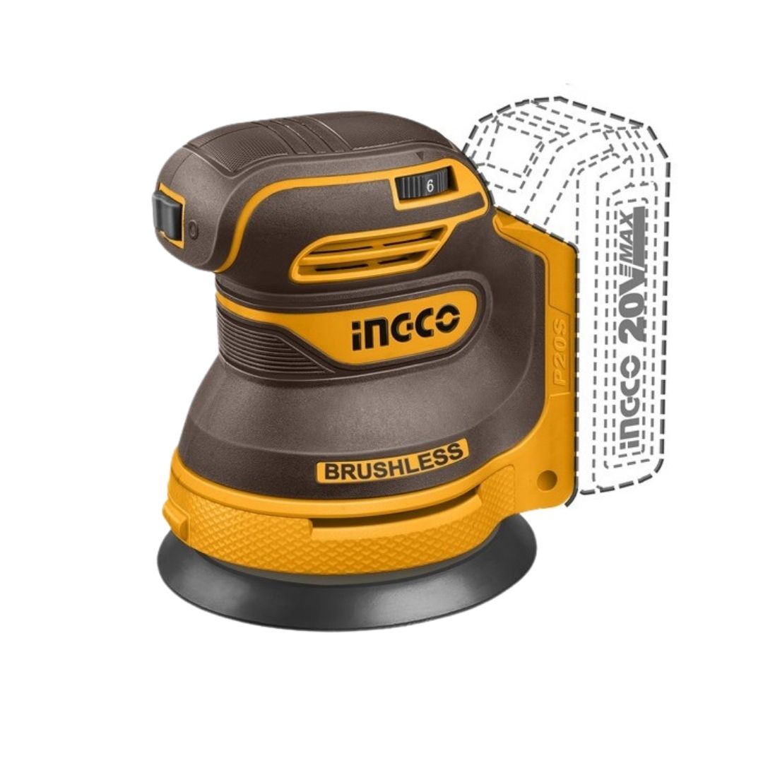 Ingco 20V Random Orbital Sander Brushless - CROSLI2002