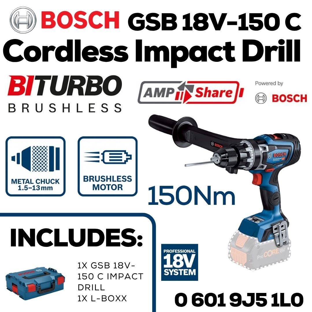 Bosch 18V Professional Drill 150Nm GSB 18V-150 C | Bethanie Hardware