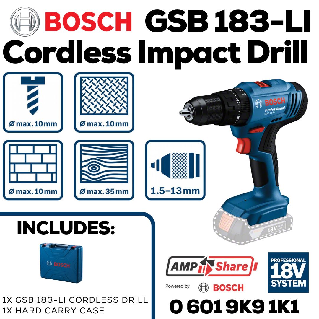 Bosch Cordless Impact Drill | GSB 183-LI