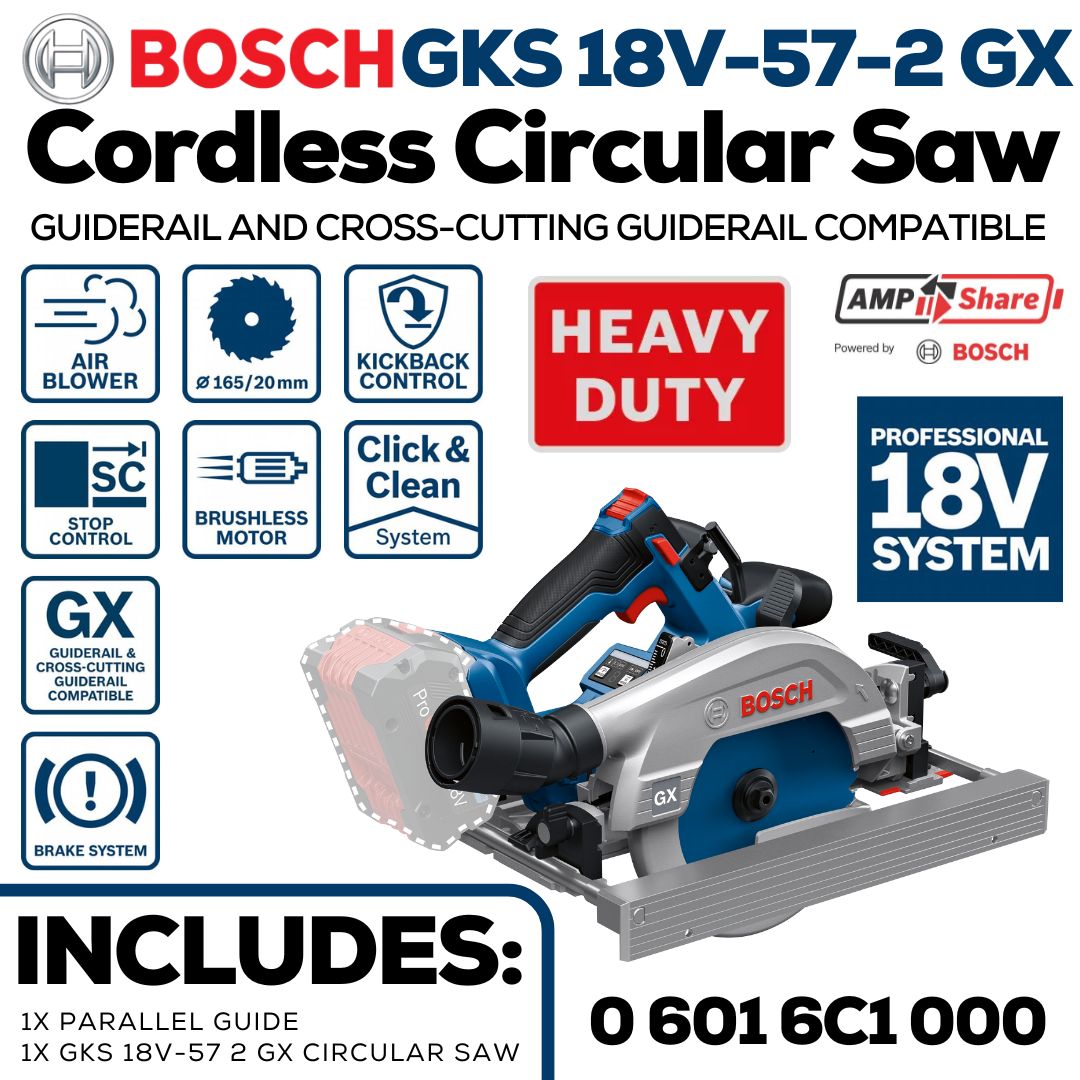 Bosch 18V Circular Saw 165mm | Guiderail Compatible