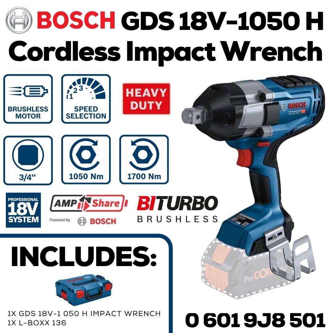 Bosch 18V Impact Wrench 1 050Nm 3/4" | Solo Unit