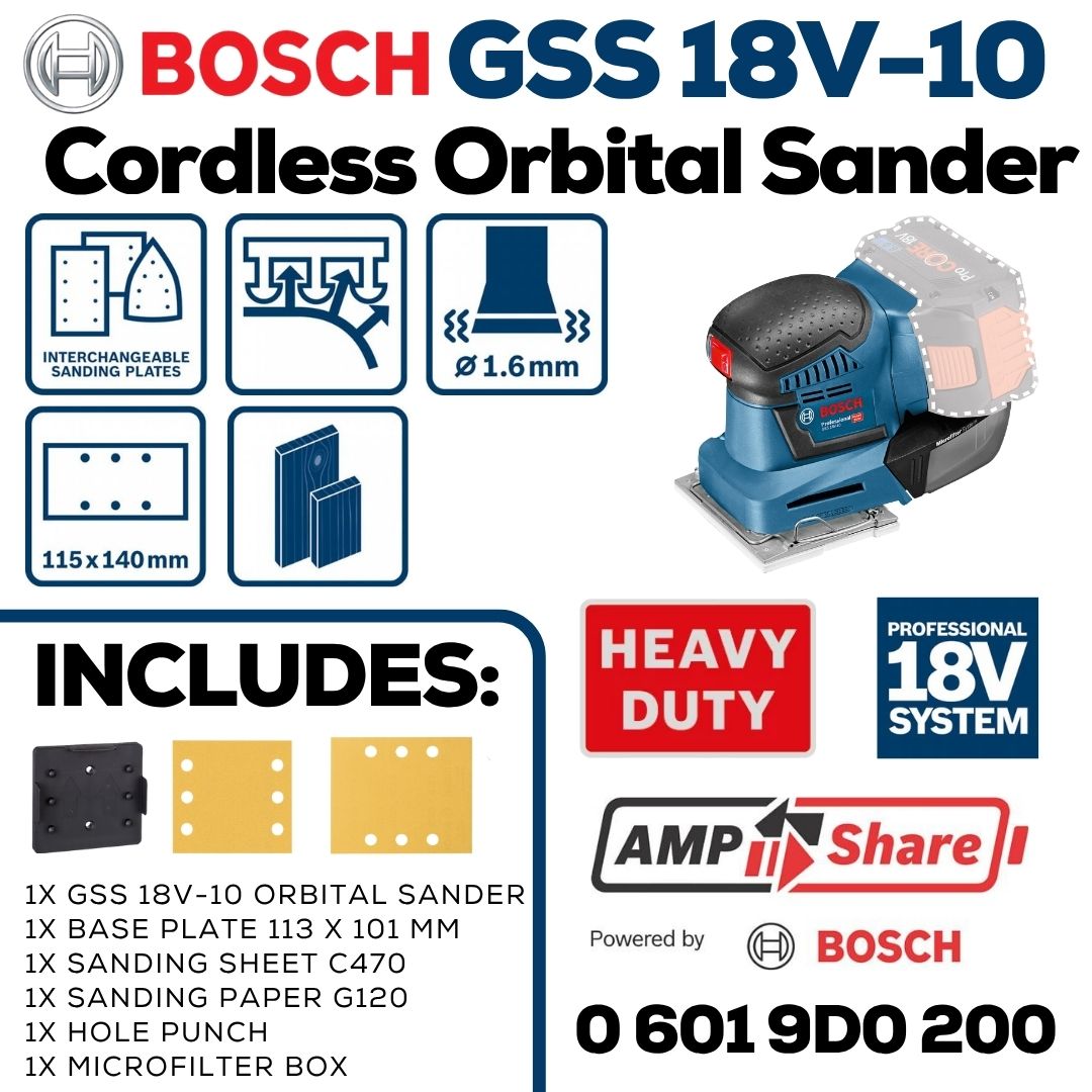 Bosch Professional 18V Orbital Sander | GSS 18V-10