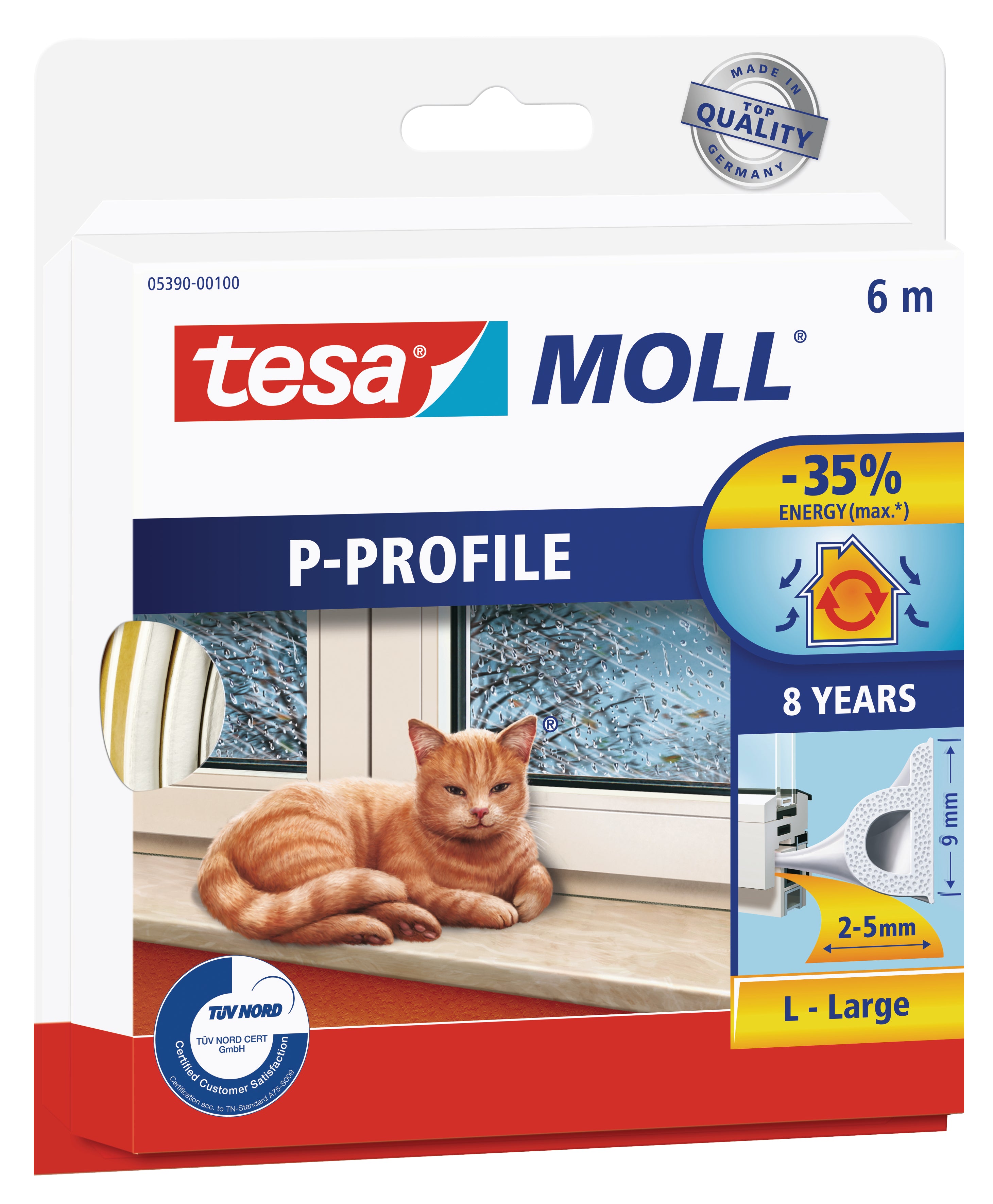 Tesamol P-PROFIEL 6mx9mm Wit