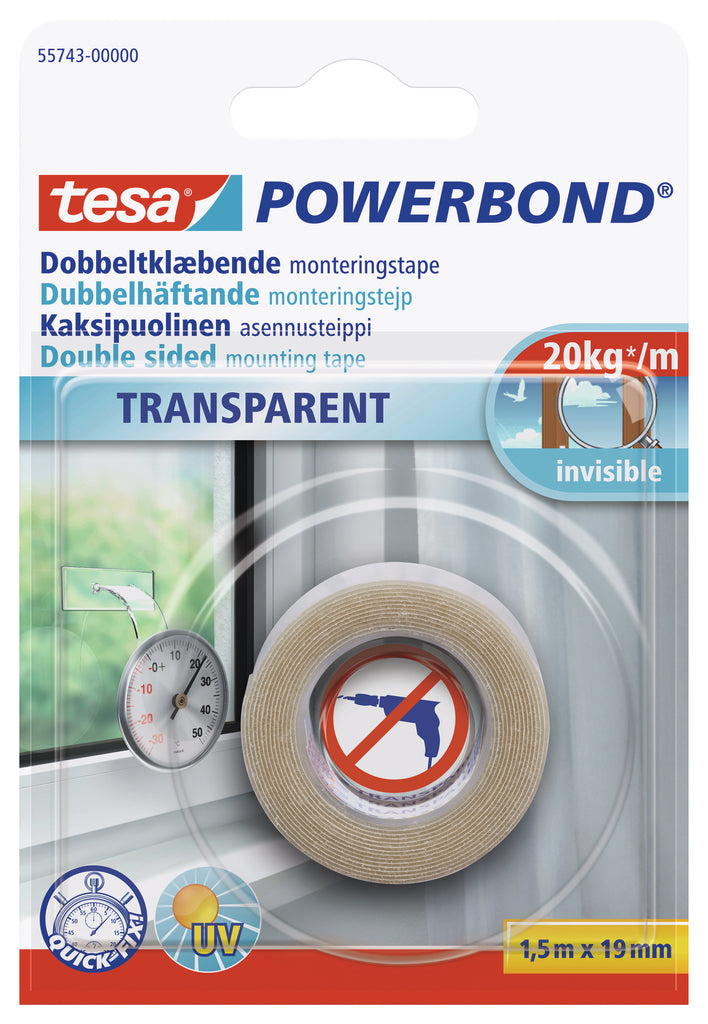 tesa Powerbond Transparent 1,5mx19mm