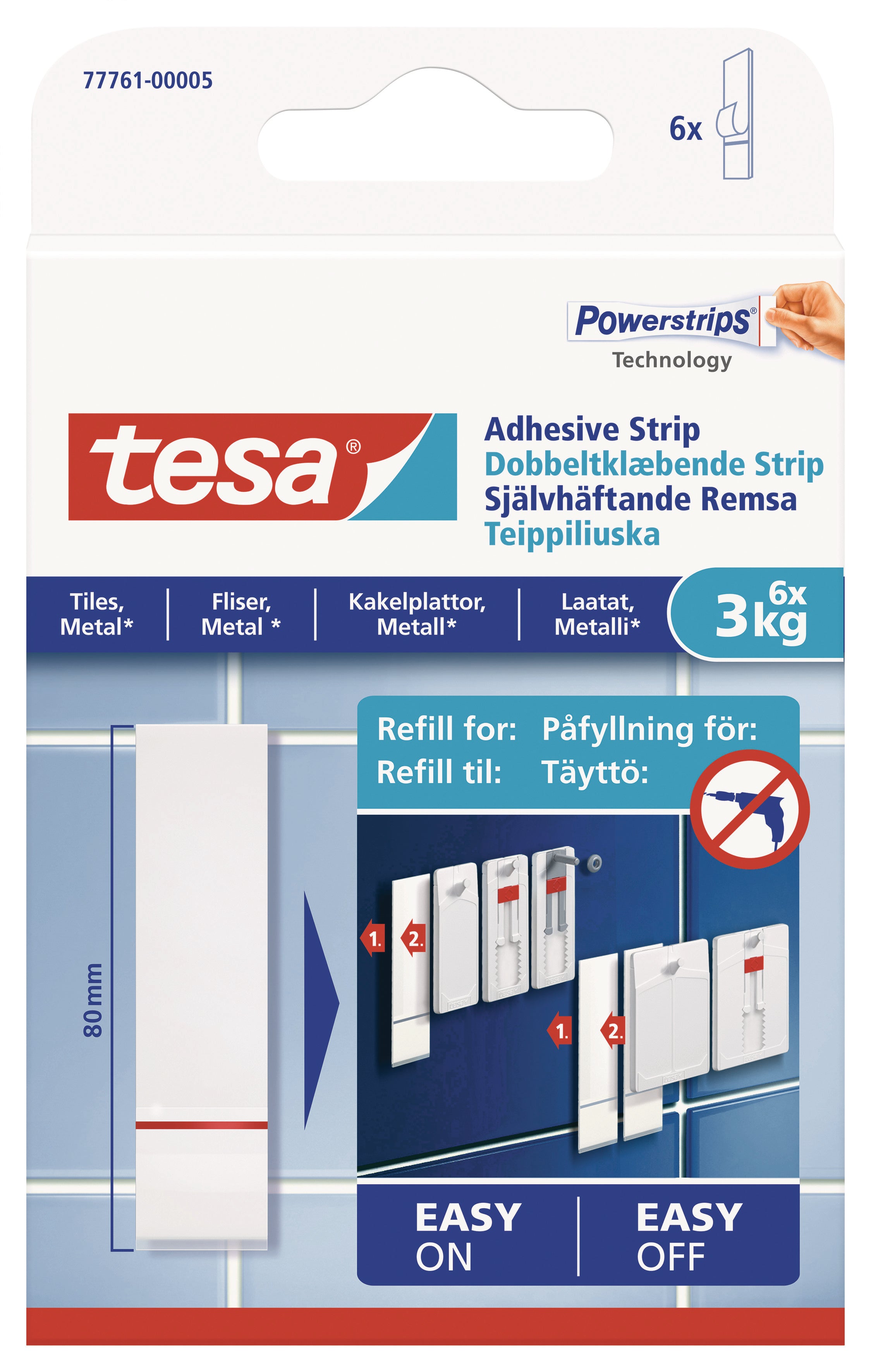 tesa Powerstrips Teëls 3kg 6 Strips