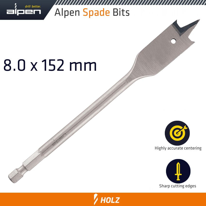 Alpen ALPEN SPADE BIT 8MMX152MM