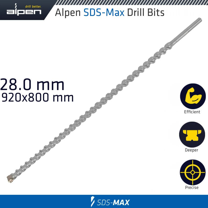 Alpen SDS MAX DRILL BIT 920X800 28MM