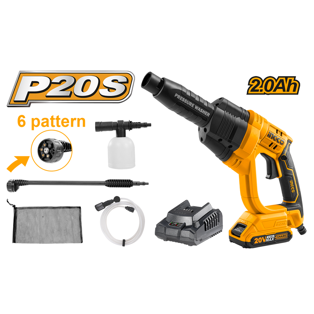 Ingco 20V PS+ C/L DRUKWASSER MET BATTERY