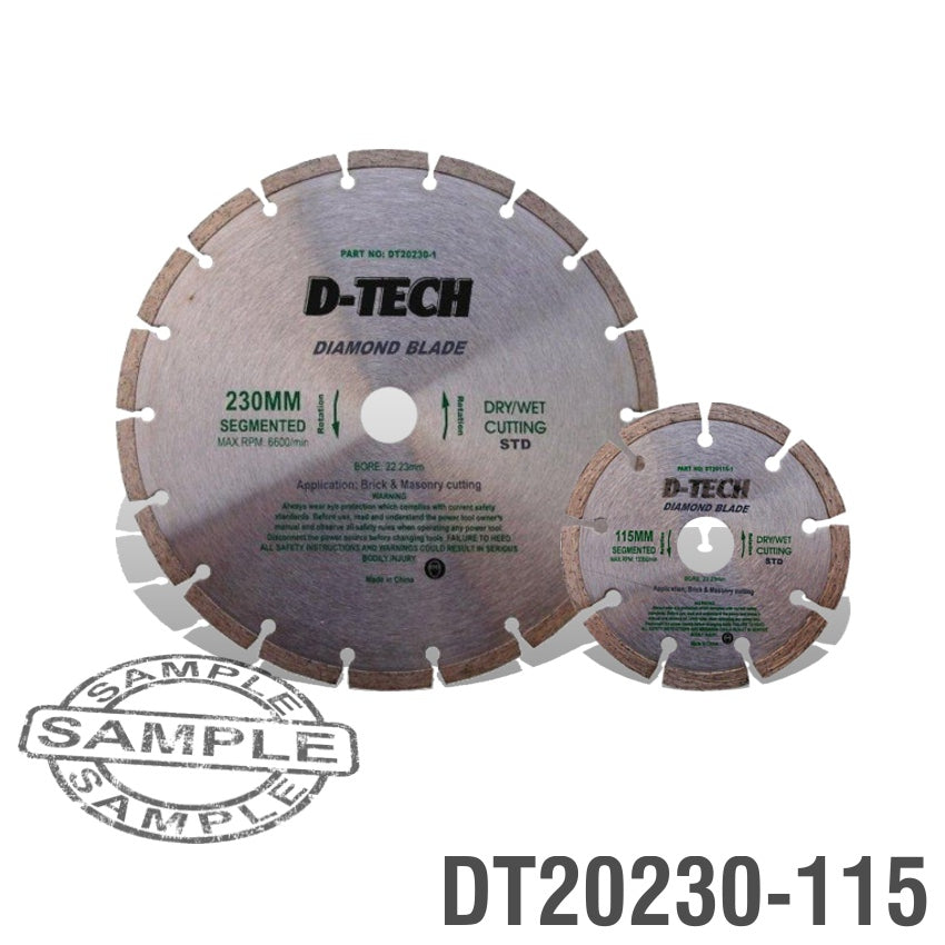 D-Tech DIAMOND BLADE 230MMX22.22MM+115MMX22.2MM SEGEMENTED