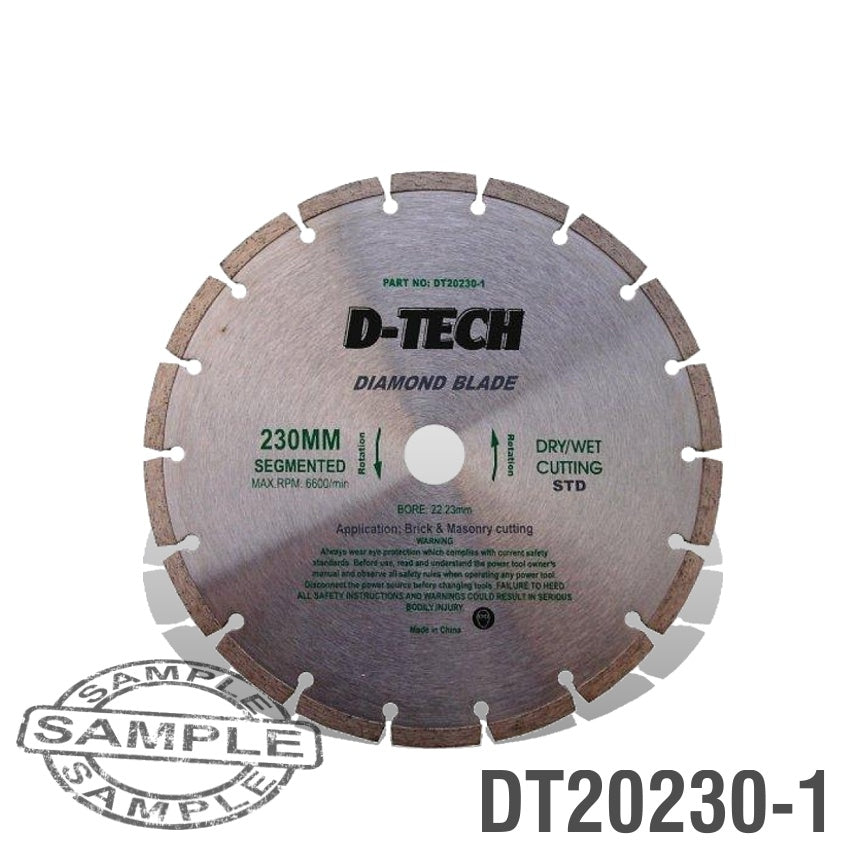 D-Tech DIAMOND BLADE SEGMENTED STD. 230 X 22.23MM
