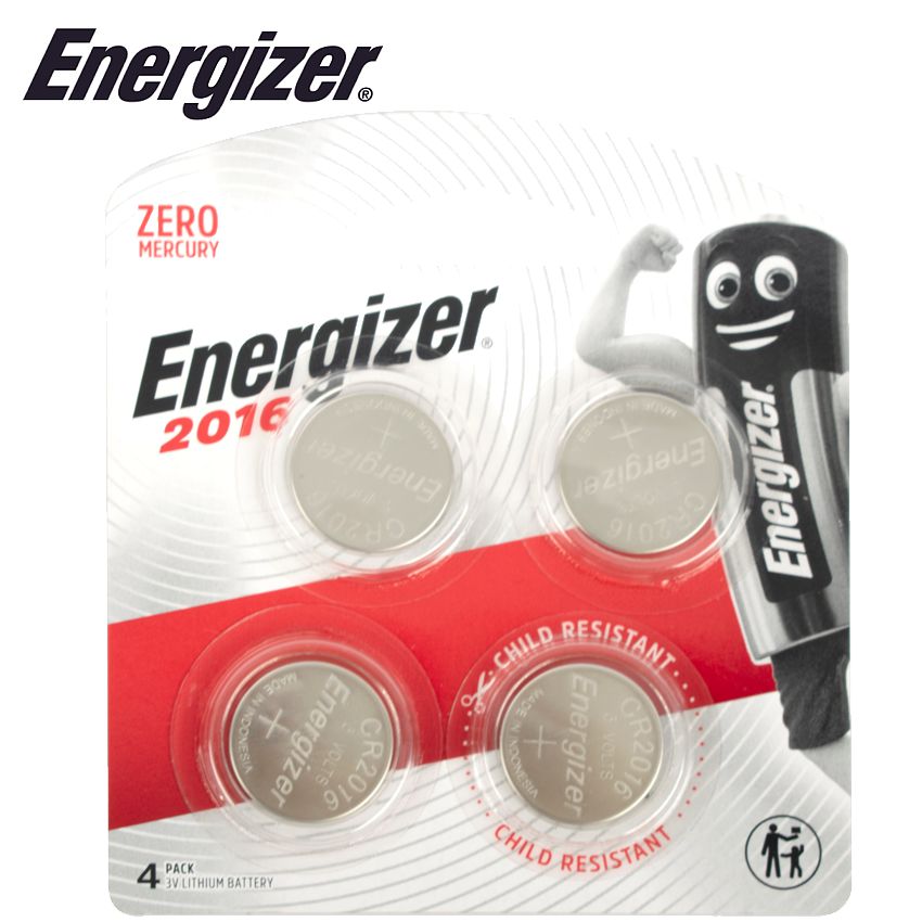 ENERGIZER CR2016 BP2 3V LITHIUM COIN BATTERY 4 PACK