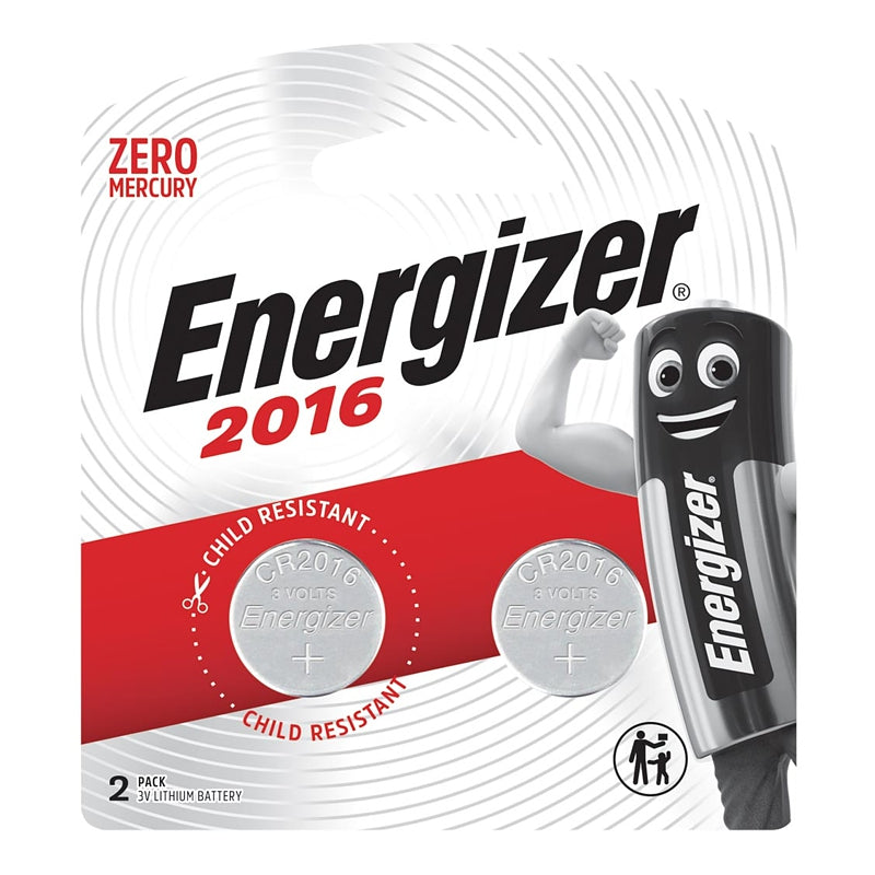 ENERGIZER CR2016 BP2 3V LITHIUM COIN BATTERY (2 PACK)