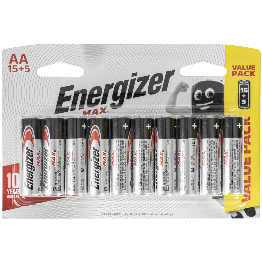 ENERGIZER MAX: AA - 15+5 FREE PACK